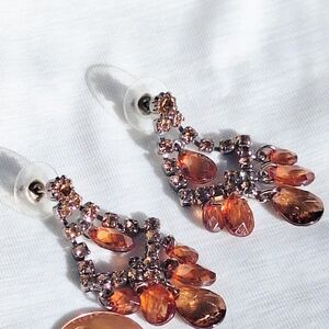 Peach Glass Bead Teardrop Earrings Made Supporting A Cause